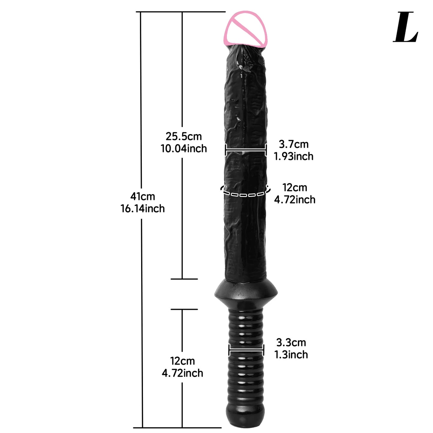 Long Silicone Dildo with Handle for Adults