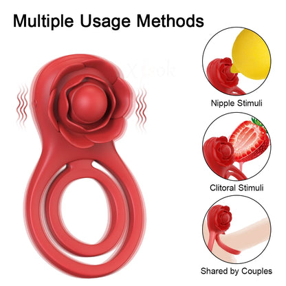 APP-Controlled Vibrating Cock Ring with Clit Stimulator