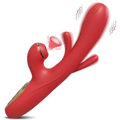 Tapping Flapping Clit Sucker with G-Spot Vibrator