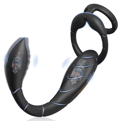 APP Control Cock Ring & Vibrating Butt Plug Prostate Massager Combo