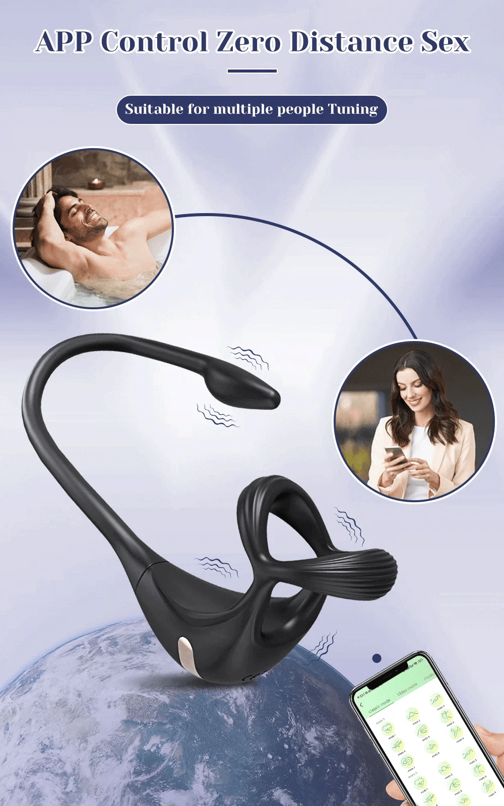 APP Control Beginner Prostate Massager & Vibrating Butt Plug Cock Ring