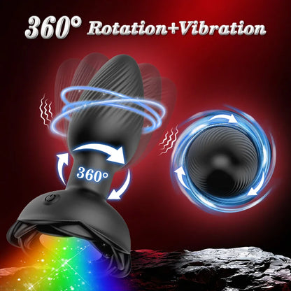 360° Rotation APP Butt Plug with LED & Wiggle Prostate Massager