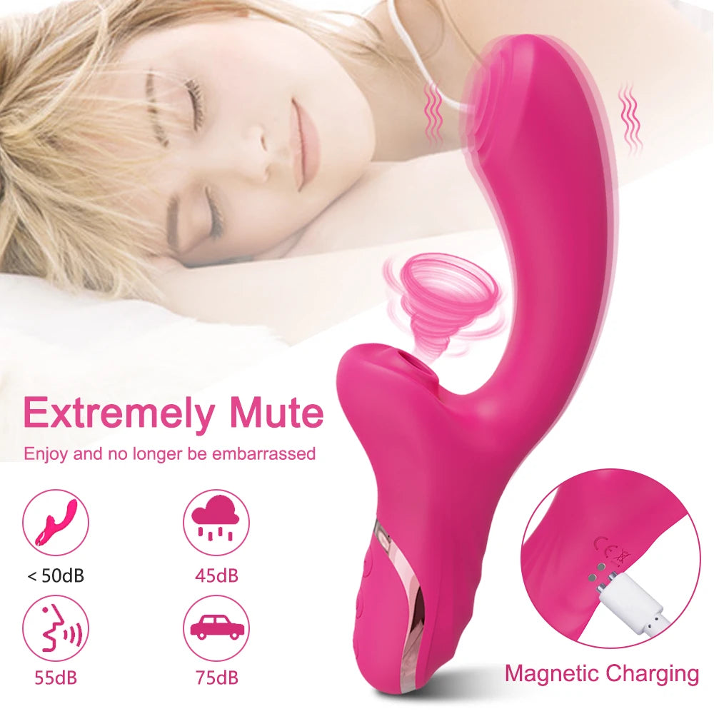 Dual Action Vibrator: Clit Sucker & Vaginal G-Spot Stimulator