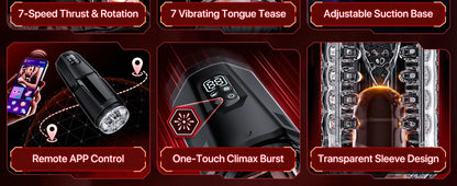 AI Sync Automatic Thrusting Rotation Male Masturbator with LCD Display