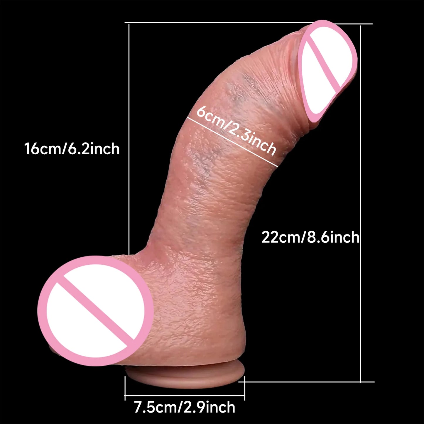 Big Realistic Hardness Dildo with Butt Plug