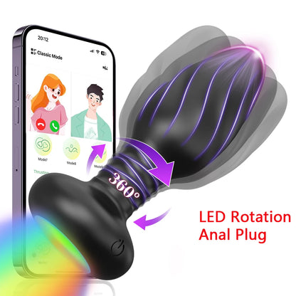 APP Control LED Vibrating Butt Plug