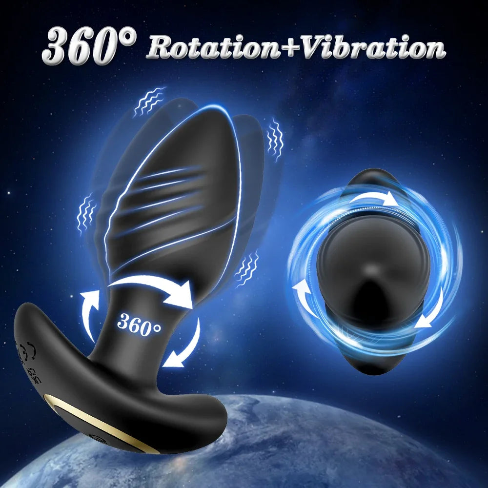 APP Controlled Rotating Butt Plug with 360° Wiggle Motion