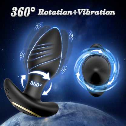 APP Controlled Rotating Butt Plug with 360° Wiggle Motion