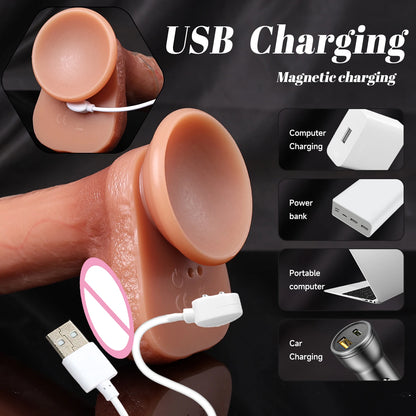 Huge Wireless Heating Realistic Dildo for G-Spot