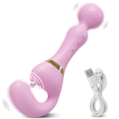 3-in-1 Wand for G-Spot Clitoral & Nipple Stimulation