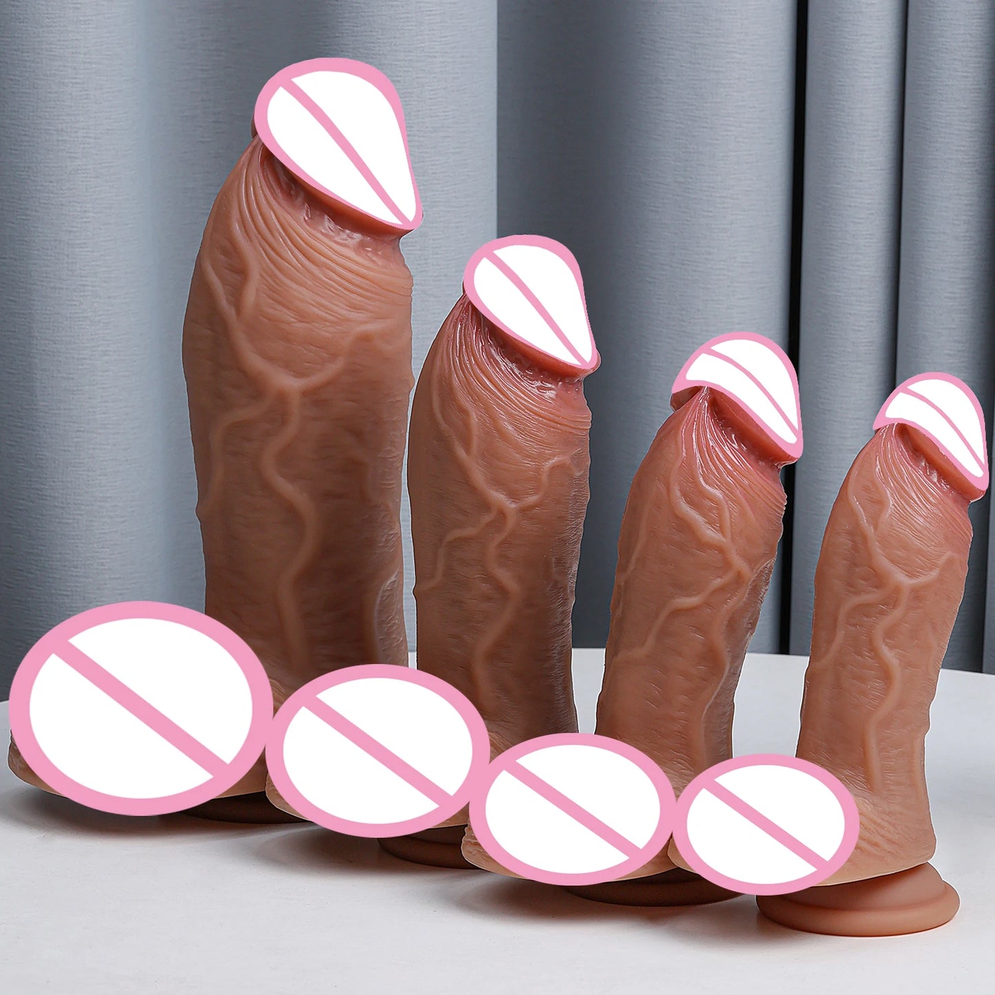 Huge Veined Realistic Dildo with Suction Cup