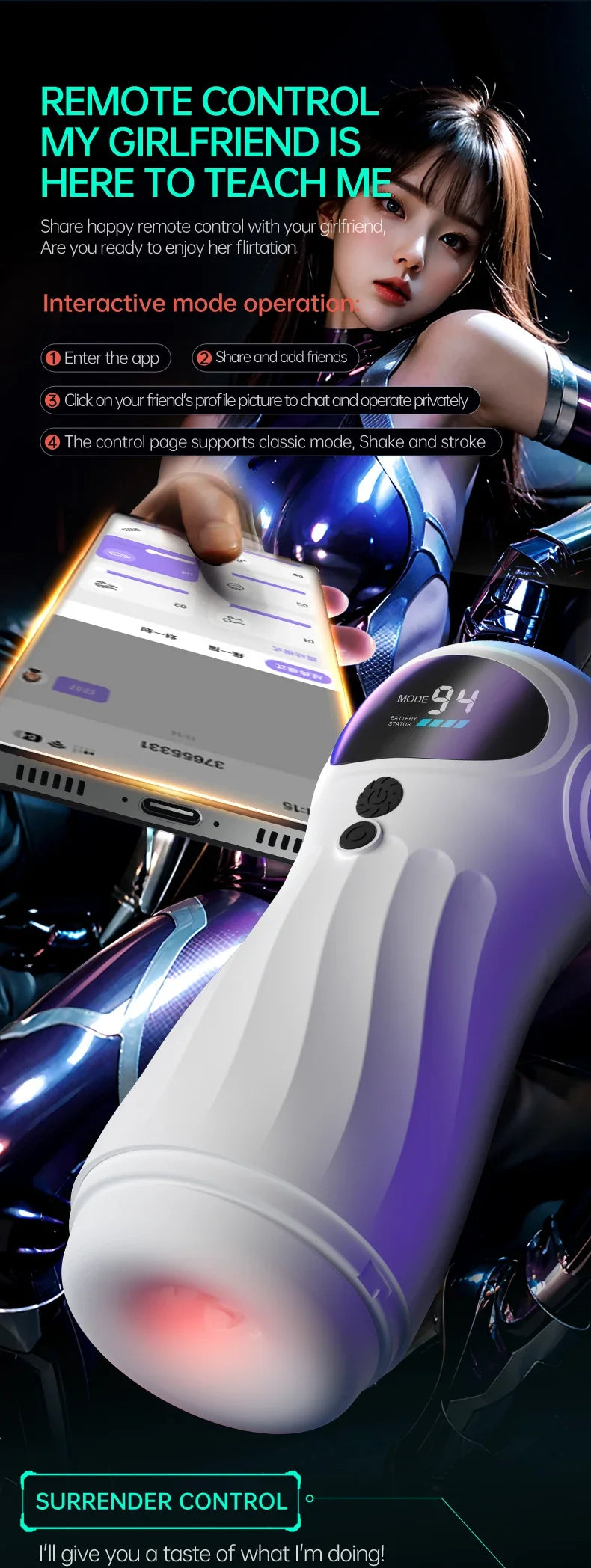 Automatic Sucker Male Masturbator with 9 Vibration & 4 Suction Modes