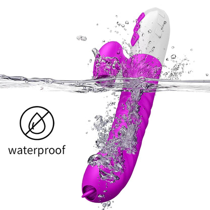 Fast Orgasm Vibrator Dildo with Licking Heating & Clit Suction