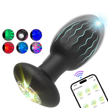 APP Control LED Vibrating Butt Plug