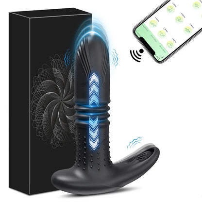 APP Control Thrusting Telescopic Prostate Massager