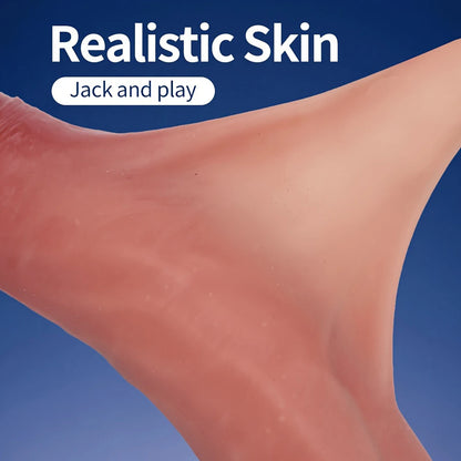 Realistic Strap-On Dildo with Sliding Foreskin & Balls