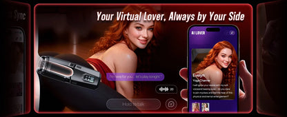 AI Sync Automatic Thrusting Rotation Male Masturbator with LCD Display