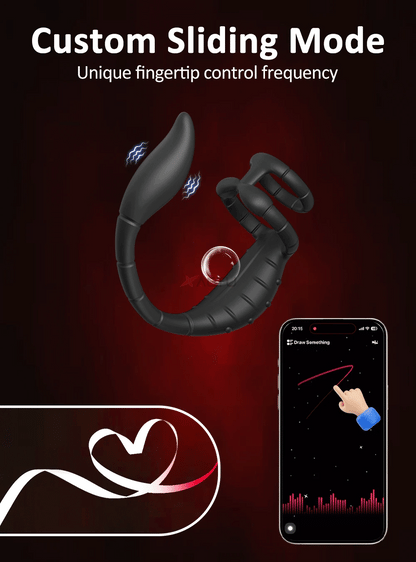 APP Control Cock Ring & Vibrating Butt Plug Prostate Massager Combo