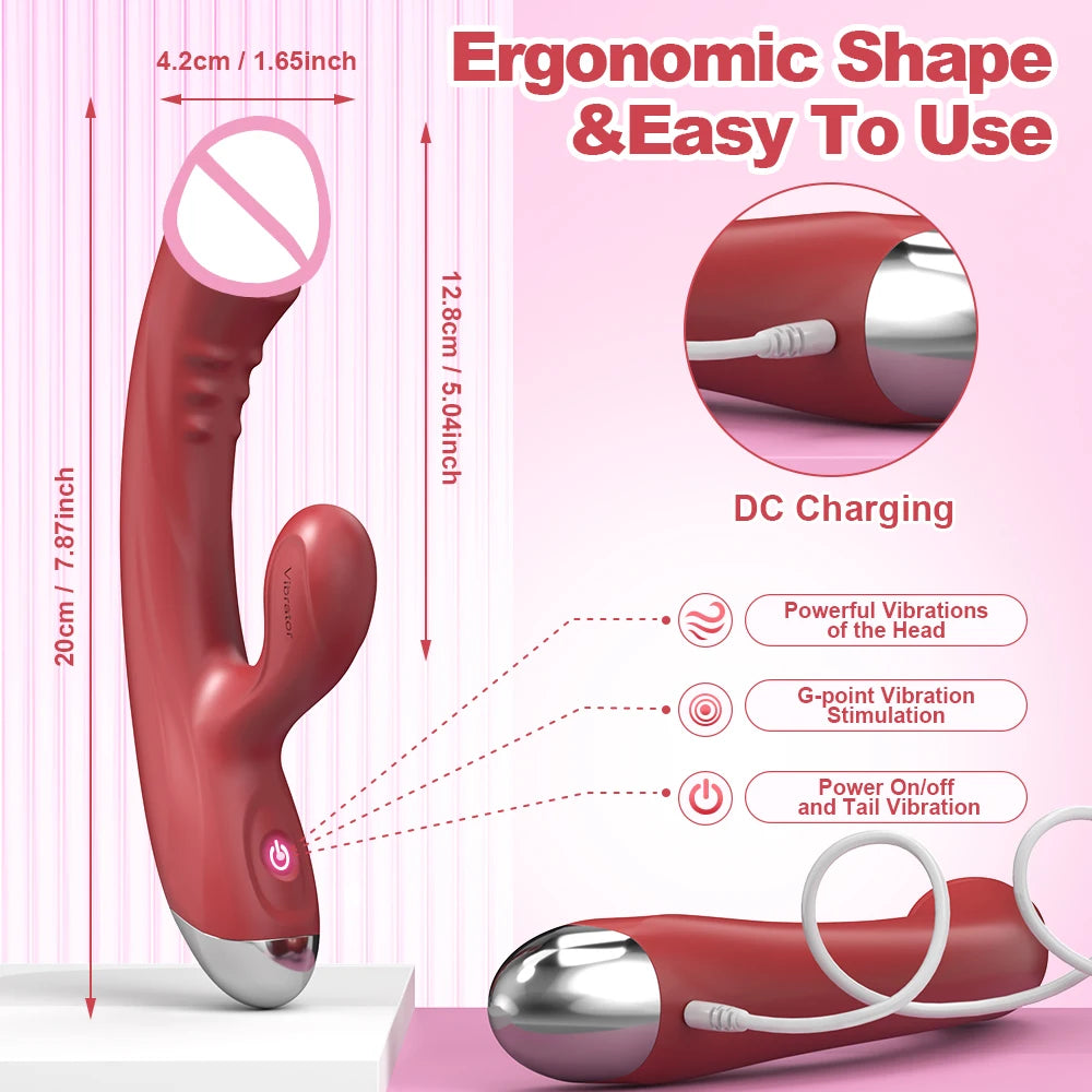 Dual-Action Vibrator: Clitoral Sucker & G-Spot Dildo