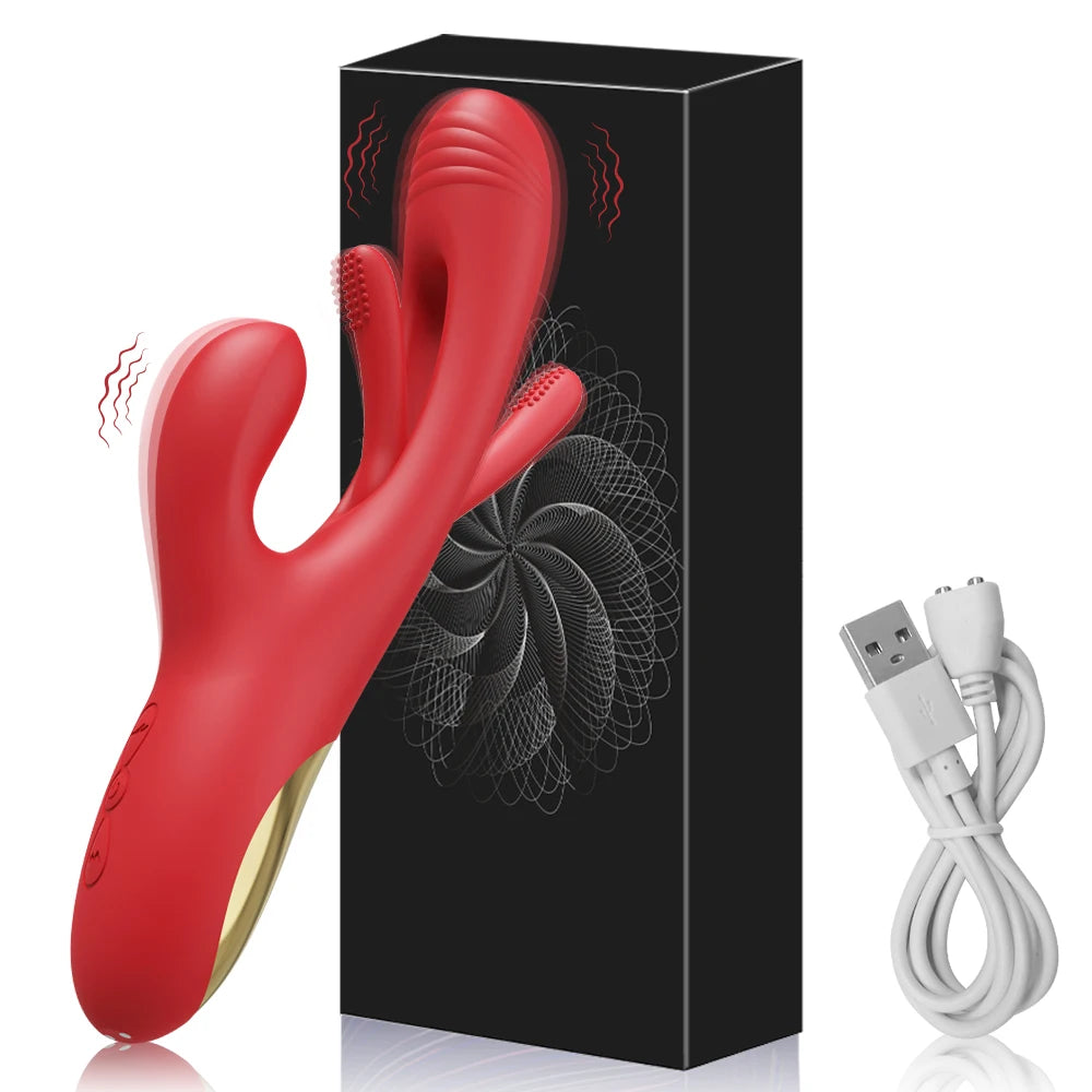 Tapping Flapping Vagina Vibrator & Clit Sucker Rabbit