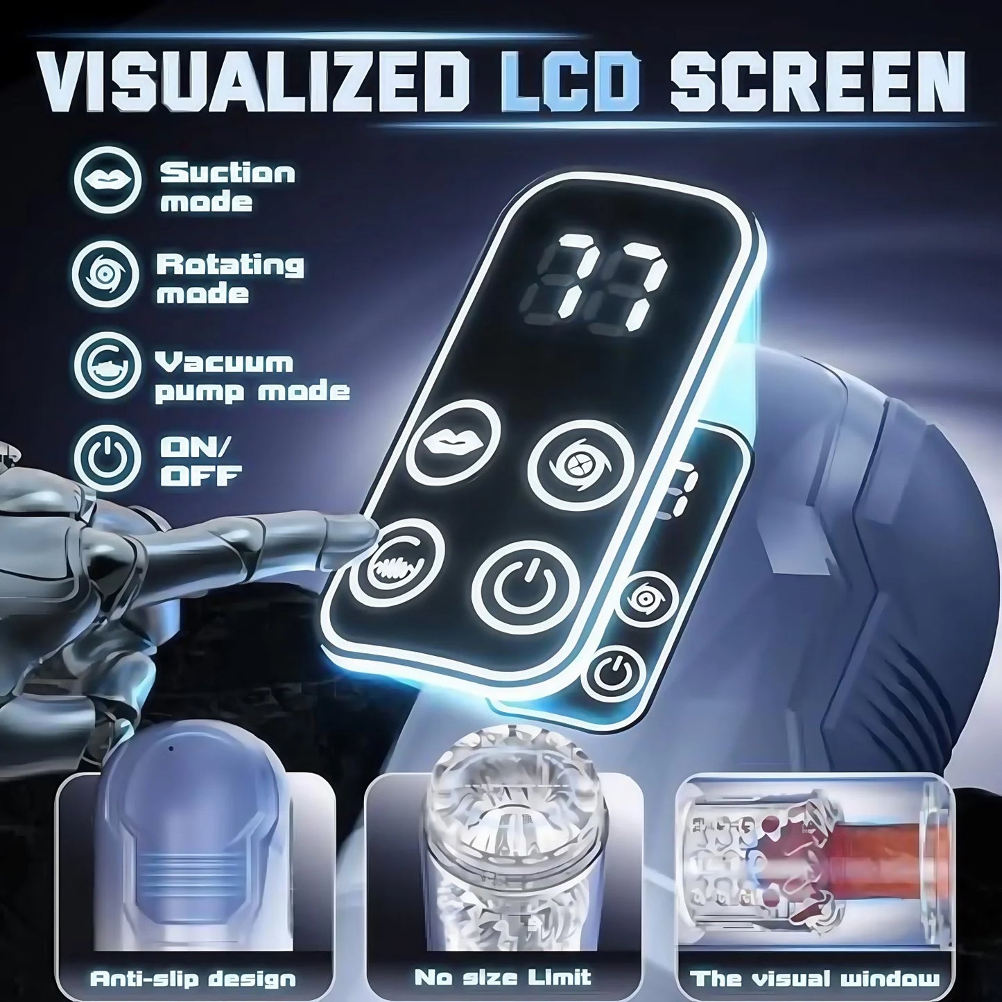 Telescopic Automatic Male Masturbator with Blowjob Suction & Vacuum Pump