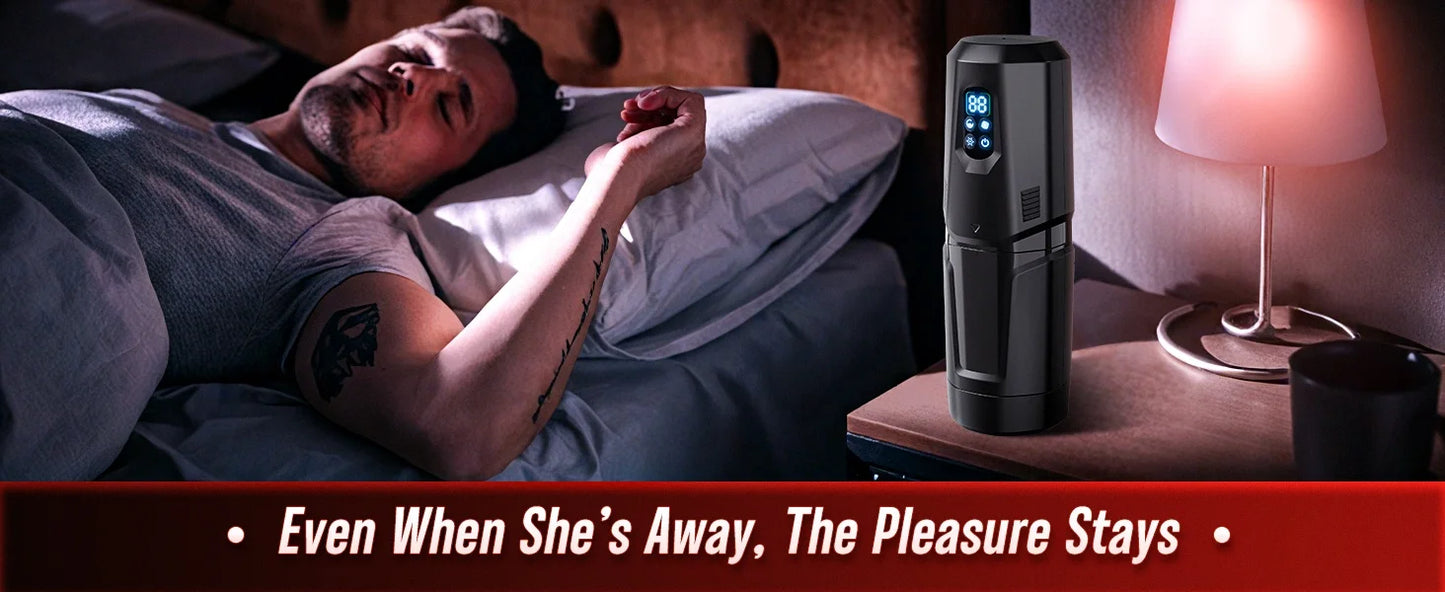 AI Sync Automatic Thrusting Rotation Male Masturbator with LCD Display