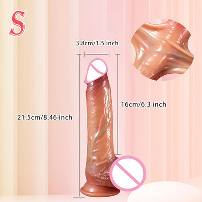 Sliding Foreskin Realistic Dildo with Suction Cup