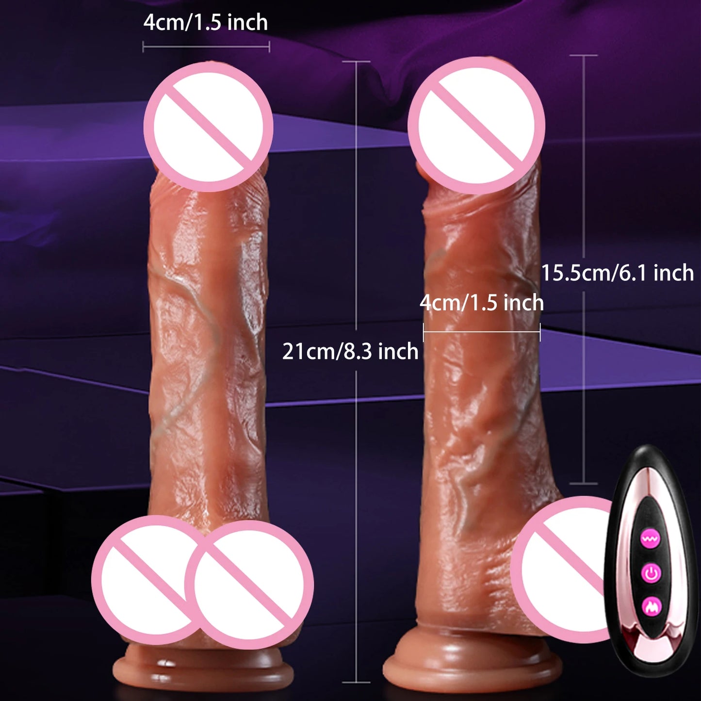 Telescopic Realistic Dildo with Big Penis & Anal Plug