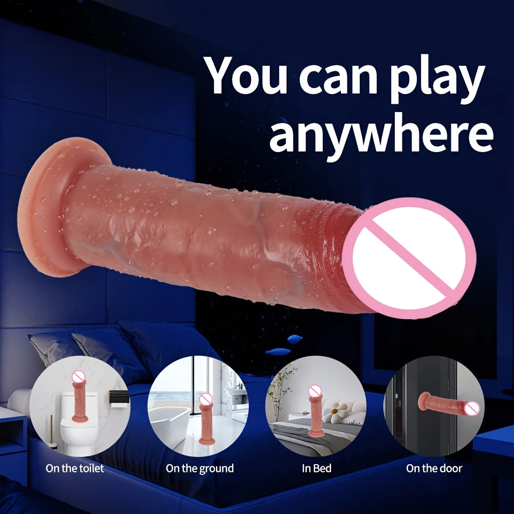 Realistic Strap-On Dildo with Sliding Foreskin & Balls