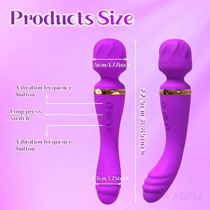 2-in-1 Wand for G-Spot Clitoris & Nipple Stimulation