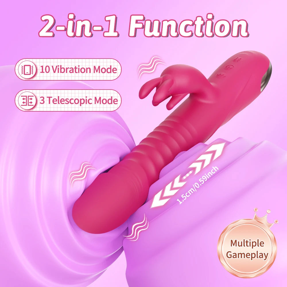 Dildo Vibrator with 3 Thrusting & 10 Vibration Patterns