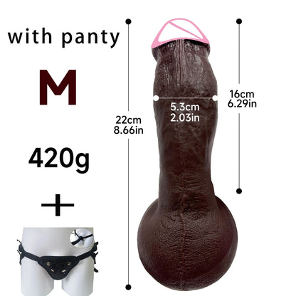 3-Size Realistic Skin-Feel Dildo with Anal Plug