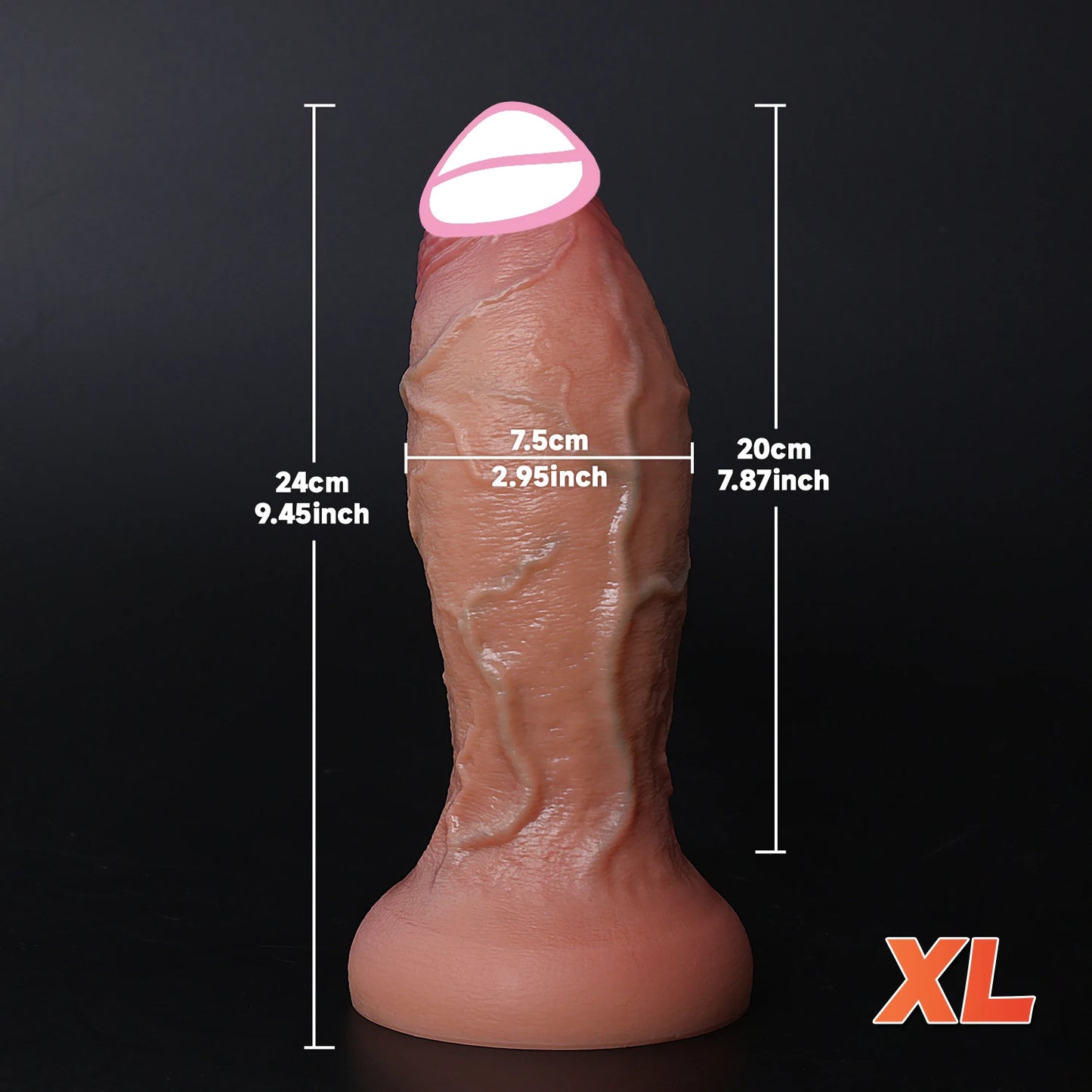 Double Skin Realistic Thick Dildo with Suction Cup