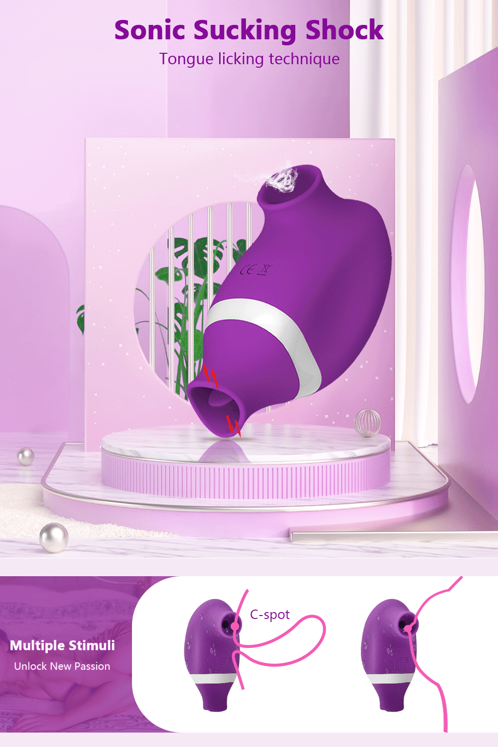 Dual Clit Sucker and Nipple Vibrator with Tongue Licking Motion