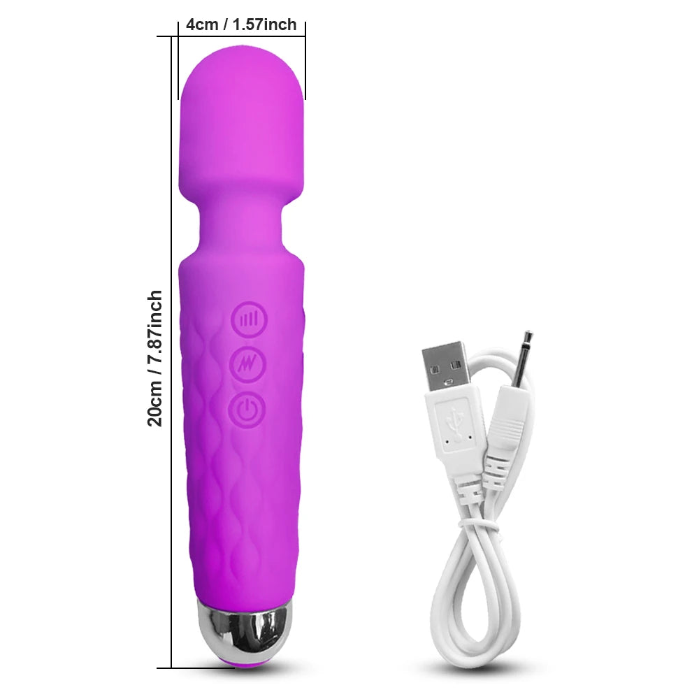 10-Speed Wand Vibrator for Clitoral and Nipple Stimulation