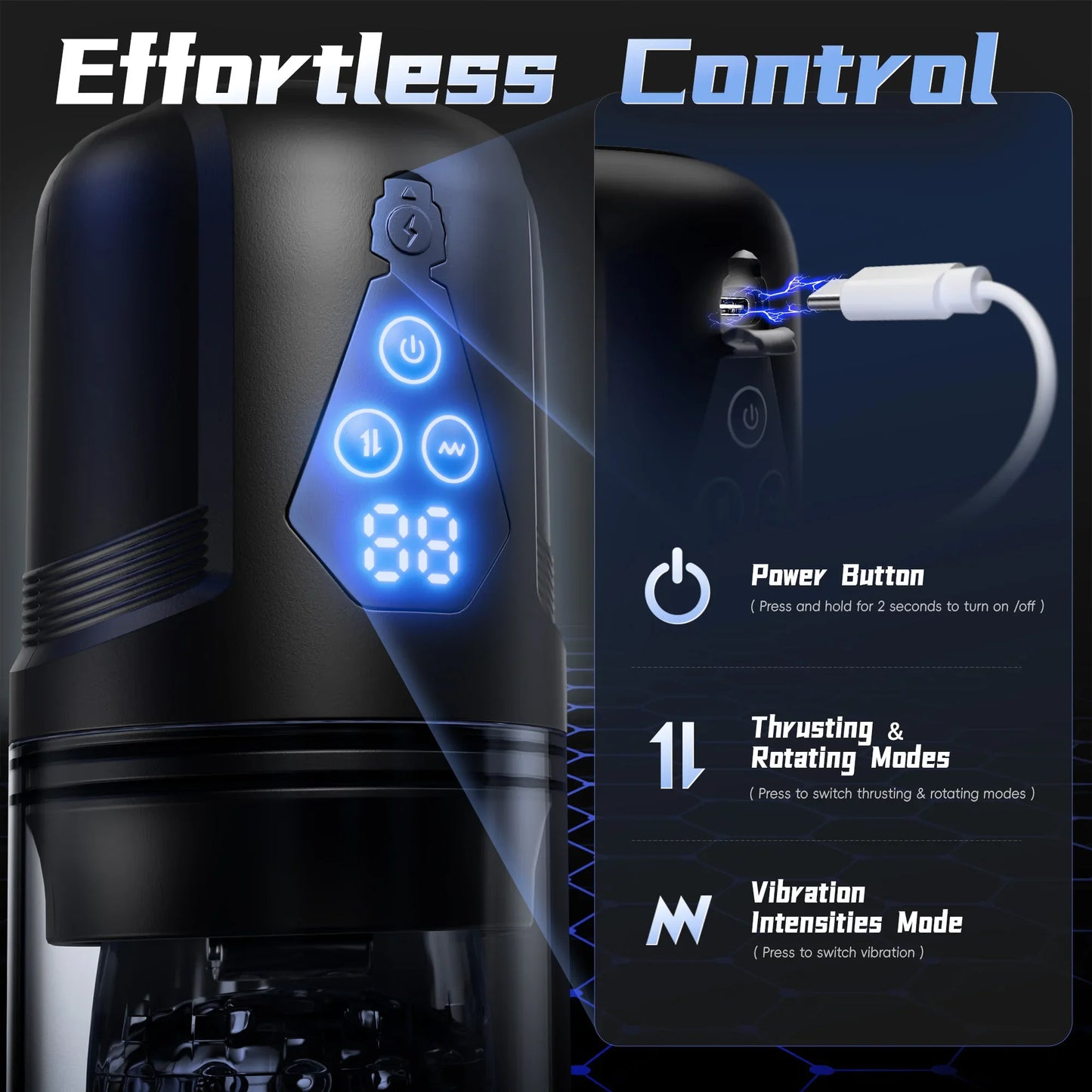 Smart App Control Male Stroker with Realistic Blowjob & 9 Vibration Modes