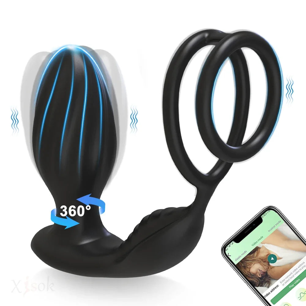 APP Control Prostate Massager with Rotation & Vibration