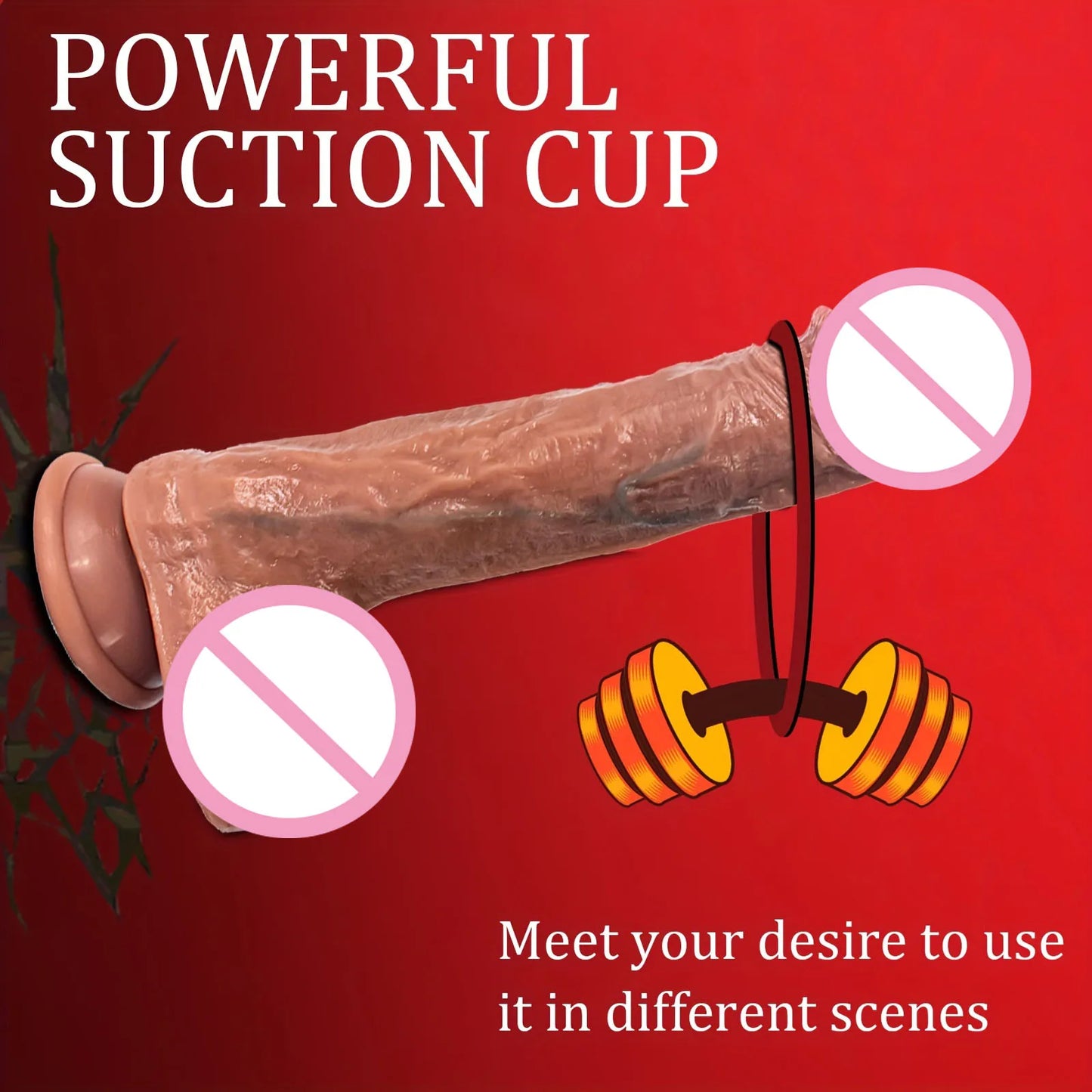 Telescopic Thrusting Realistic Dildo with Suction Cup
