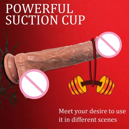 Telescopic Thrusting Realistic Dildo with Suction Cup