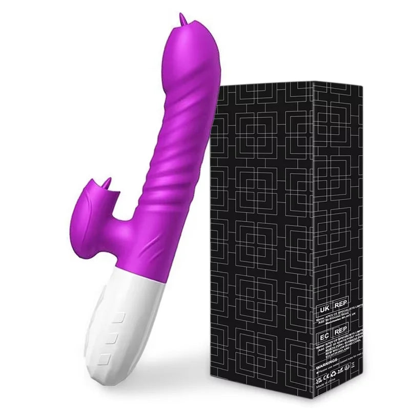 Fast Orgasm Vibrator Dildo with Licking Heating & Clit Suction