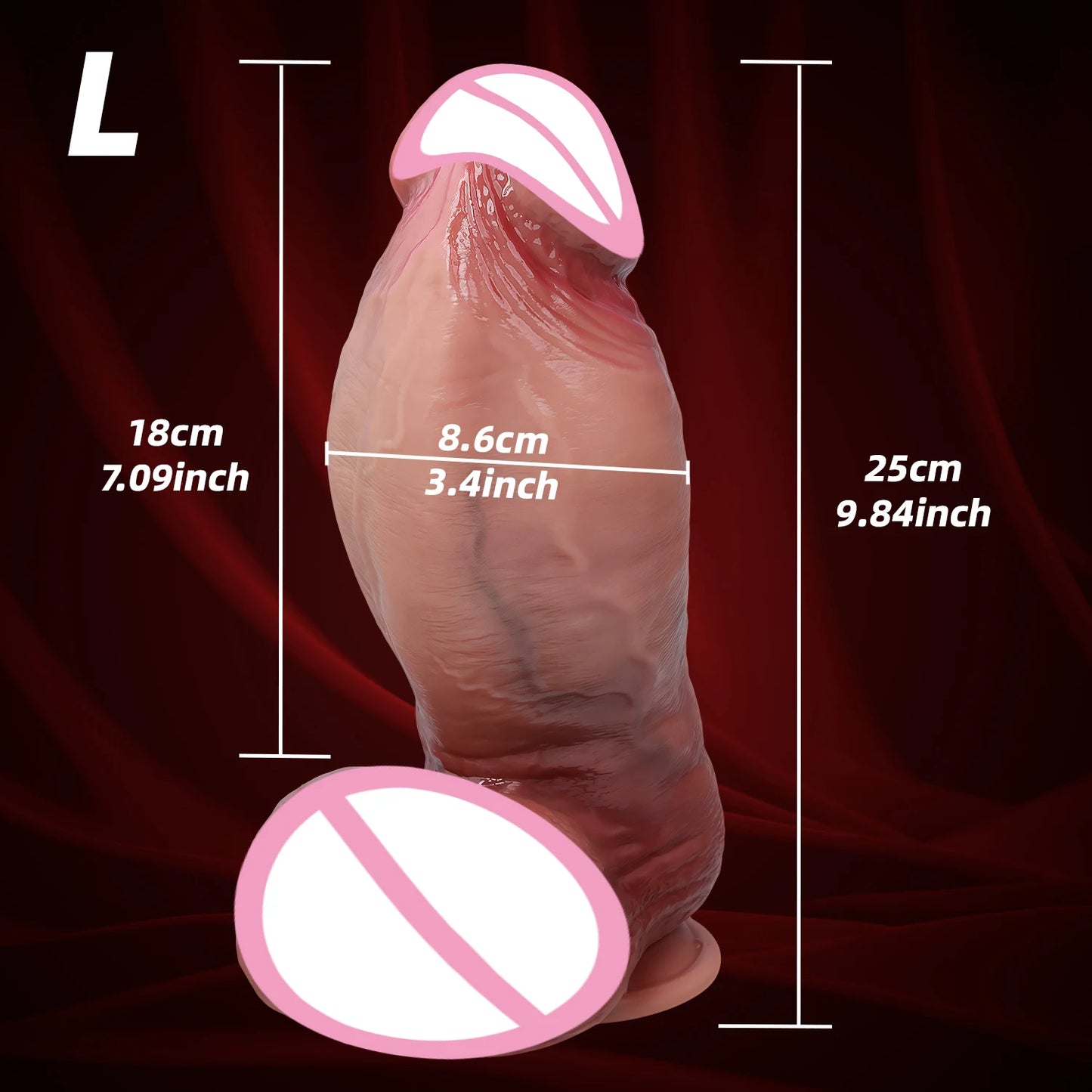 Big Realistic Hardness Dildo with Butt Plug