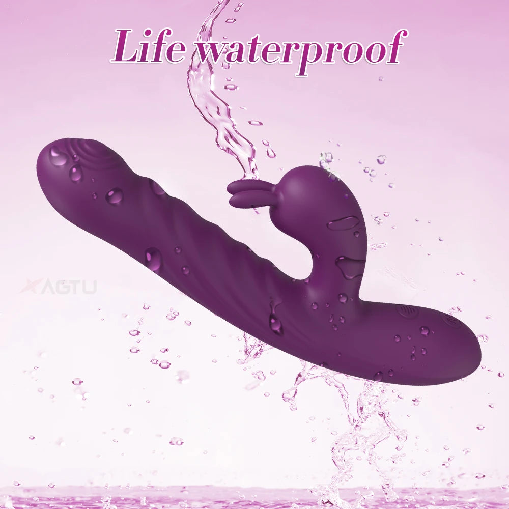 Thrusting Rabbit Vibrator for Women with G-Spot & Clitoral Stimulation