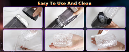 LCD Automatic Male Masturbator with 7 Vibrating Rotating Thrusting & Licking Modes