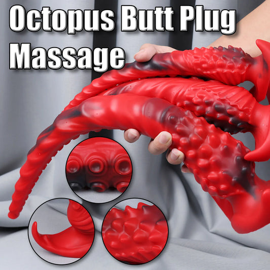 Long Tentacle Dildo Butt Plug - Monster Octopus for Anal & Vaginal Stimulation