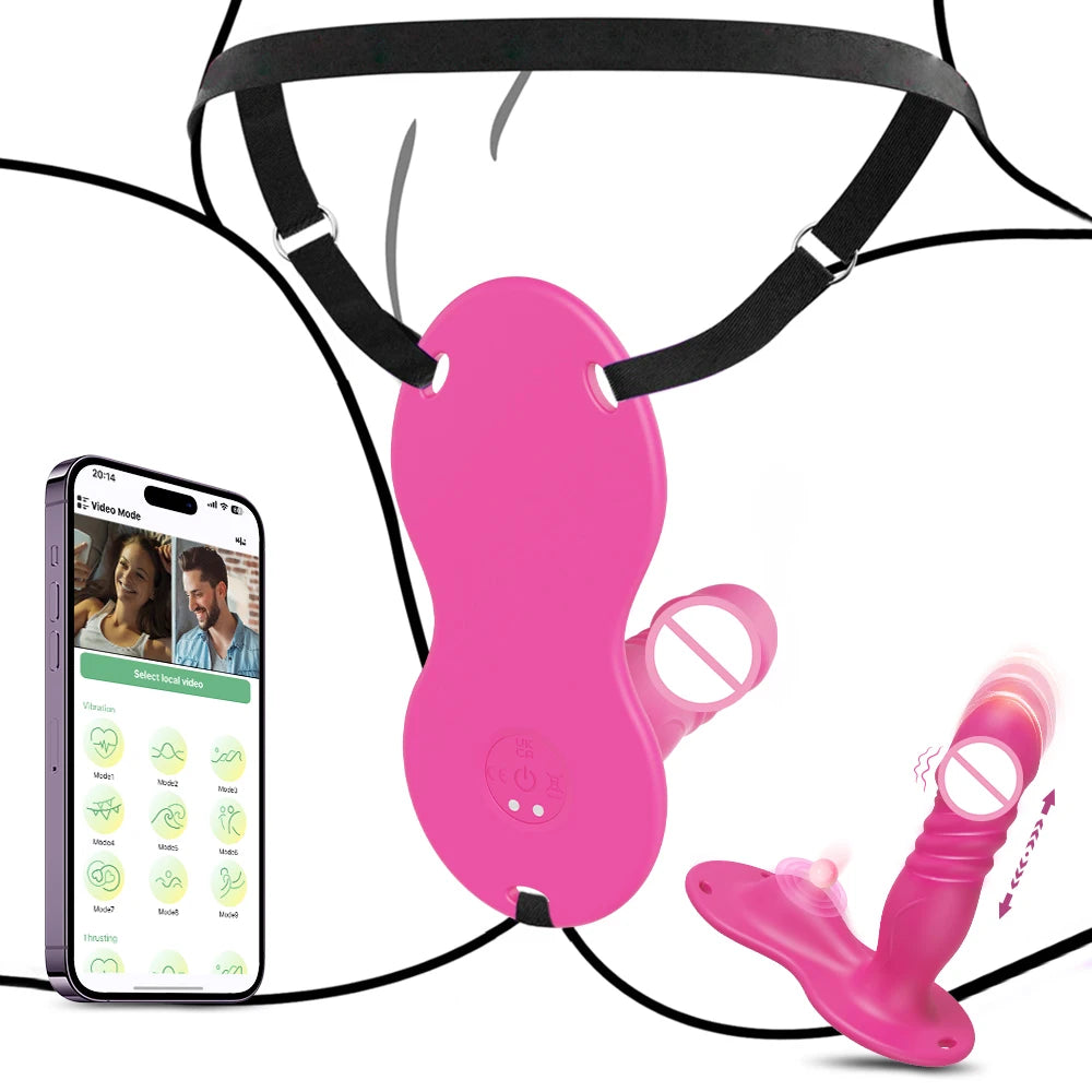 APP-Controlled Grinding Strap-On for G-Spot & Clit