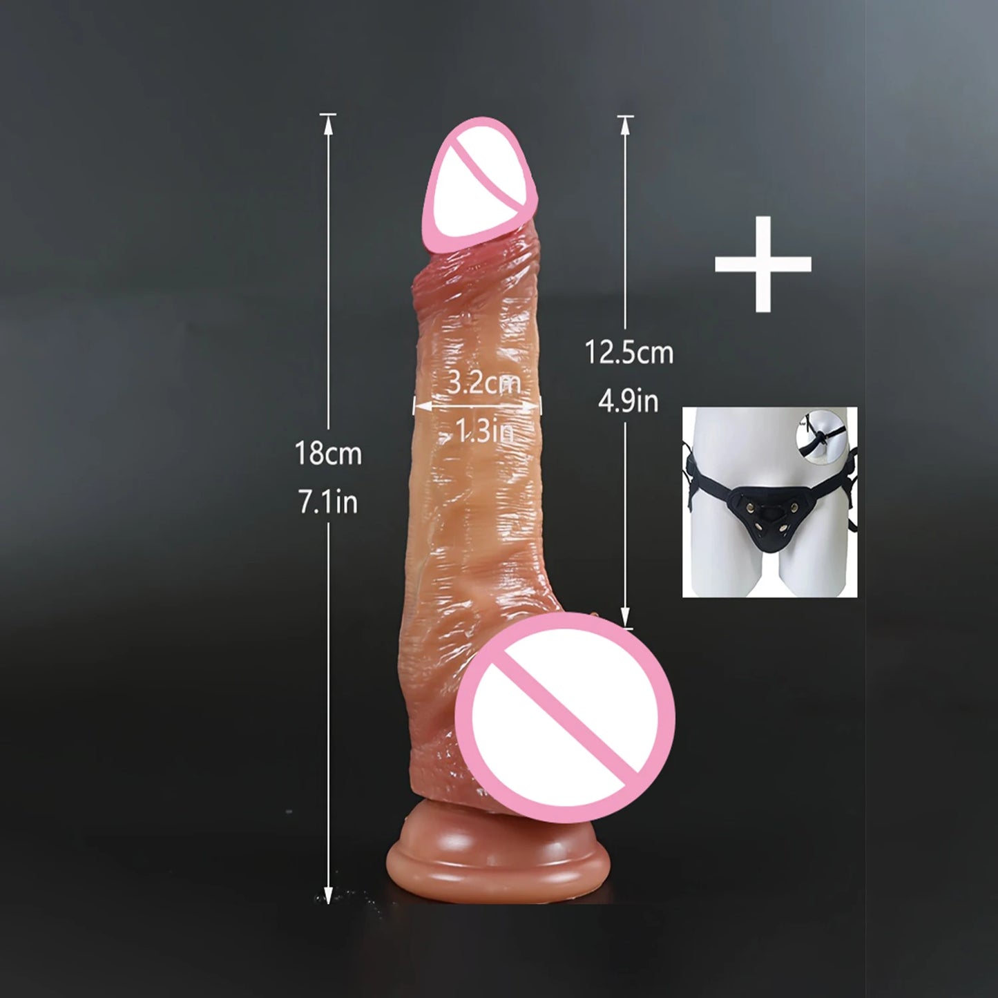 Sliding Foreskin Dildo - Big Realistic Cock for Anal & Solo Play