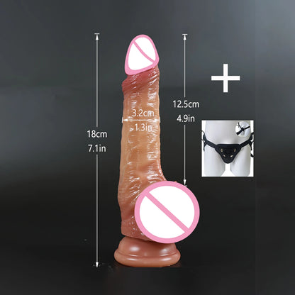 Sliding Foreskin Dildo - Big Realistic Cock for Anal & Solo Play