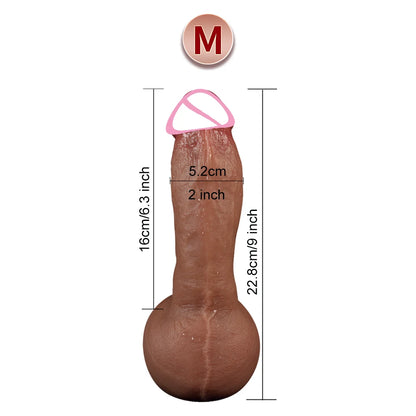 3-Size Realistic Skin-Feel Dildo with Anal Plug