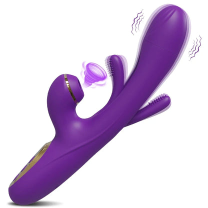 Tapping Flapping Vagina Vibrator & Clit Sucker Rabbit