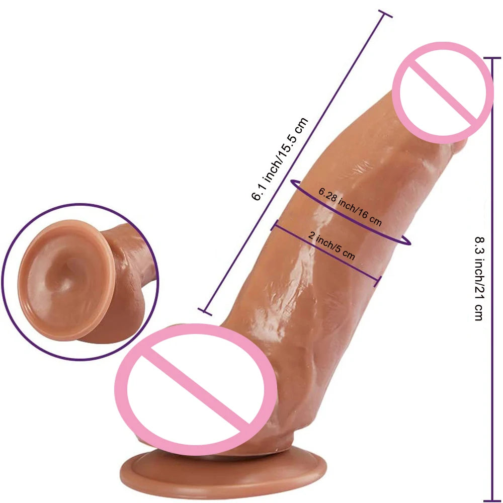 Big Realistic Hardness Dildo with Butt Plug